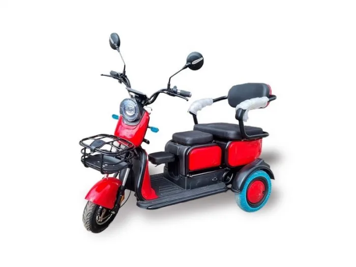 Электрический трицикл Бумеранг-500 2+1 60В трехместный взрослый красный — изображение 3