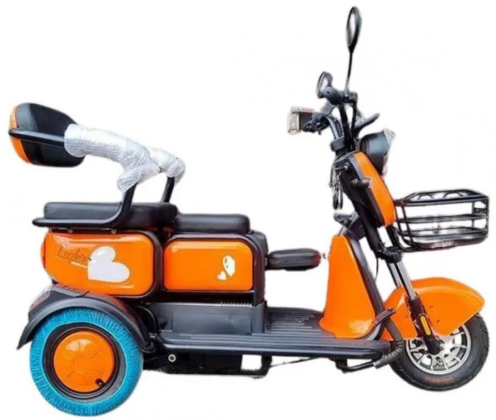 Электрический трицикл Бумеранг-500 2+1 60В трехместный взрослый оранжевый — изображение 2