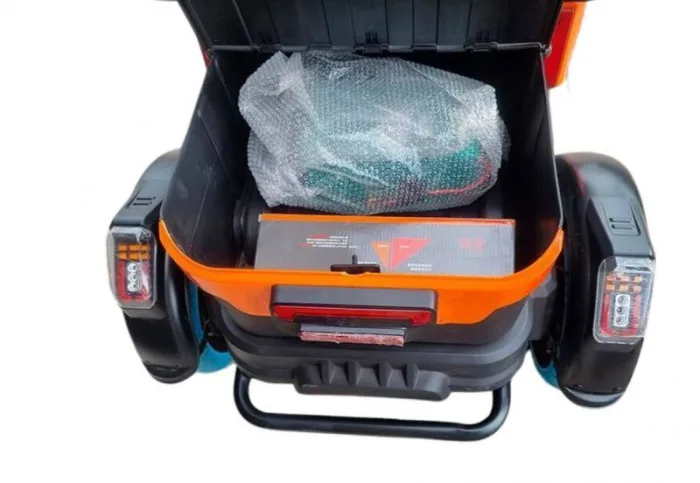 Электрический трицикл Бумеранг-500 2+1 60В трехместный взрослый оранжевый — изображение 6