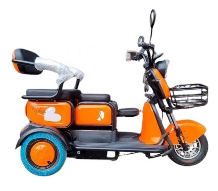 Электрический трицикл Бумеранг-500 2+1 60В трехместный взрослый оранжевый — изображение 8