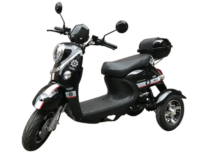 Трицикл электроскутер трехколесный Etoro Vespa NEW 2024 черный — изображение 2