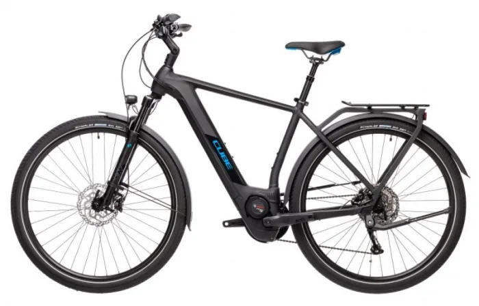 Электровелосипед Cube KATHMANDU Hybrid PRO 625 Черно-голубой — изображение 8