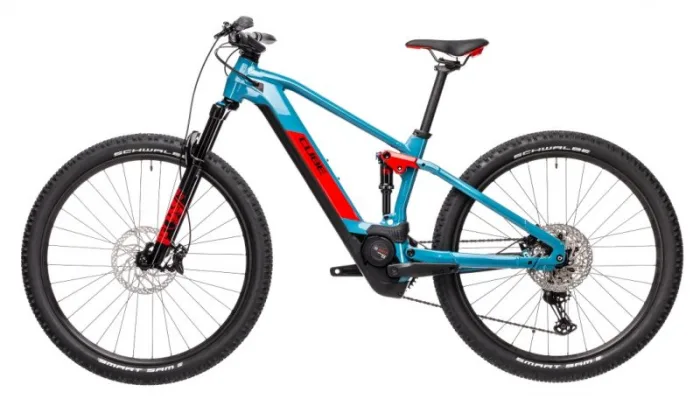 Электровелосипед Cube STEREO HYBRID 120 RACE 625 Голубо-красный — изображение 3