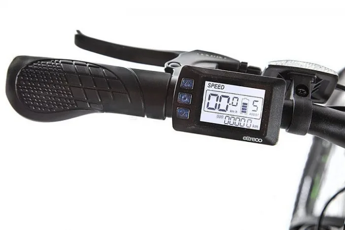 elektrovelosiped-eltreco-ultra-max-pro-4 Электровелосипед Eltreco Ultra MAX PRO Серо-зеленый — изображение 5