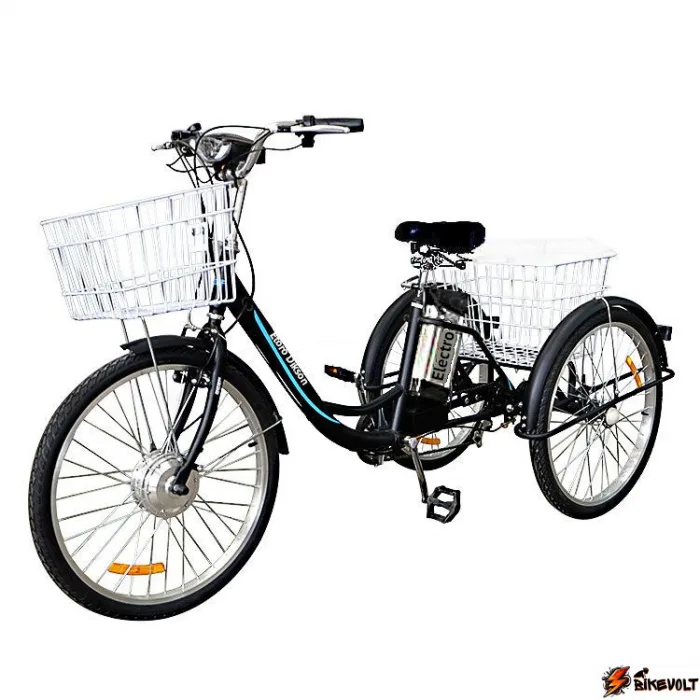 elektrovelosiped-tritsikl-etoro-dikson-standart-0 Электровелосипед трицикл Etoro Dikson Standart 250W 36V/13Ah Li-ion — изображение 1