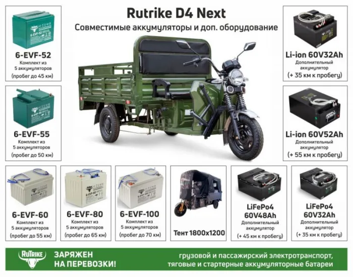 Грузовая электрическая тележка Rutrike D4 Next 1800 60V1200W — изображение 6
