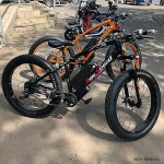 Электровелосипед фэтбайк RX 500W оранжевый и чёрный цвет — изображение 3