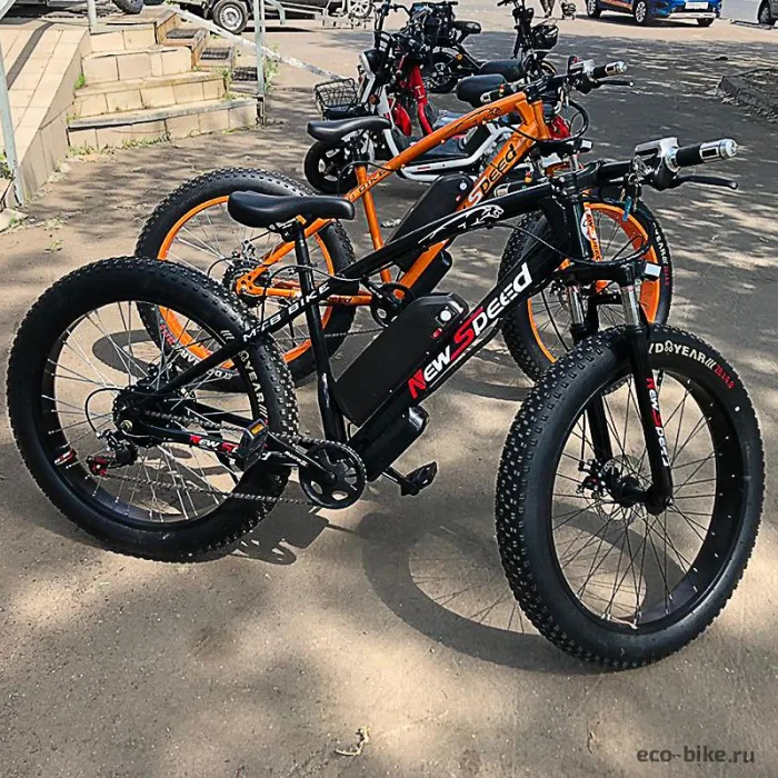 Электровелосипед фэтбайк RX 500W оранжевый и чёрный цвет — изображение 3