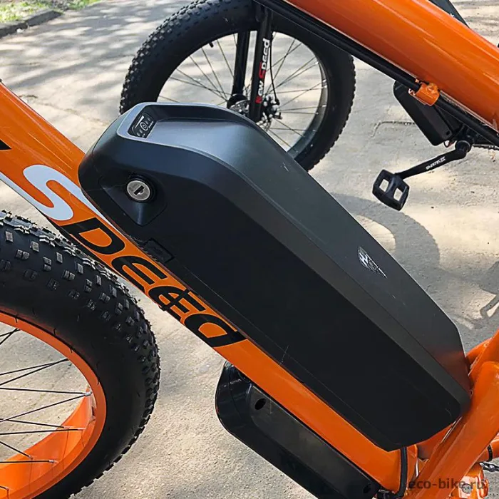 Электровелосипед фэтбайк RX 500W оранжевый и чёрный цвет — изображение 9