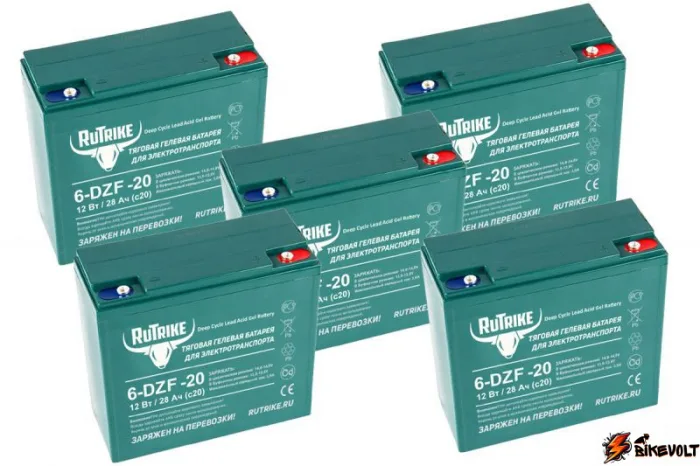 komplekt-tyagovyh-gelevyh-akkumulyatorov-rutrike-6-dzf-20-60v20ah-c2-0 Комплект тяговых гелевых аккумуляторов RuTrike 6-DZF-20 (60V20A/H C2) — изображение 1