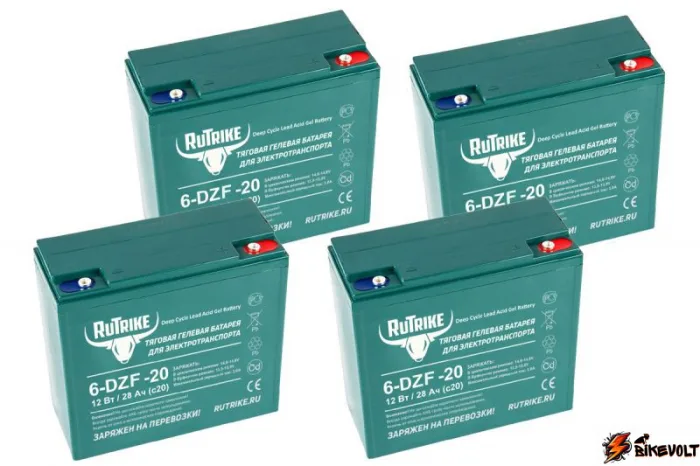 komplekt-tyagovyh-gelevyh-akkumulyatorov-rutrike-6-dzm-20-48v20ah-c2-0 Комплект тяговых гелевых аккумуляторов RuTrike 6-DZM-20 (48V20A/H C2) — изображение 1