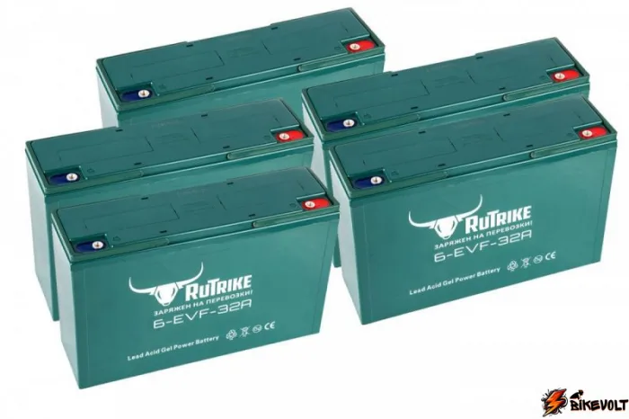komplekt-tyagovyh-gelevyh-akkumulyatorov-rutrike-6-evf-32-60v32ah-c3-0 Комплект тяговых гелевых аккумуляторов RuTrike 6-EVF-32 (60V32A/H C3) — изображение 1
