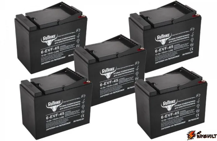 komplekt-tyagovyh-gelevyh-akkumulyatorov-rutrike-6-evf-45-60v45ah-c3-0 Комплект тяговых гелевых аккумуляторов RuTrike 6-EVF-45 (60V45A/H C3) — изображение 1