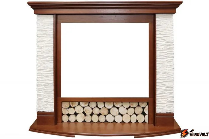 Портал для электрокамина Country Орех/Сланец белый — изображение 1