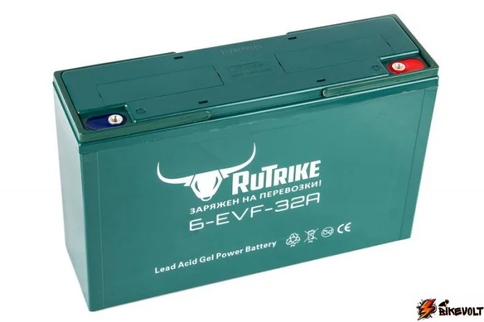 Тяговый гелевый аккумулятор RuTrike 6-EVF-32 (12V32A/H C3) — изображение 1