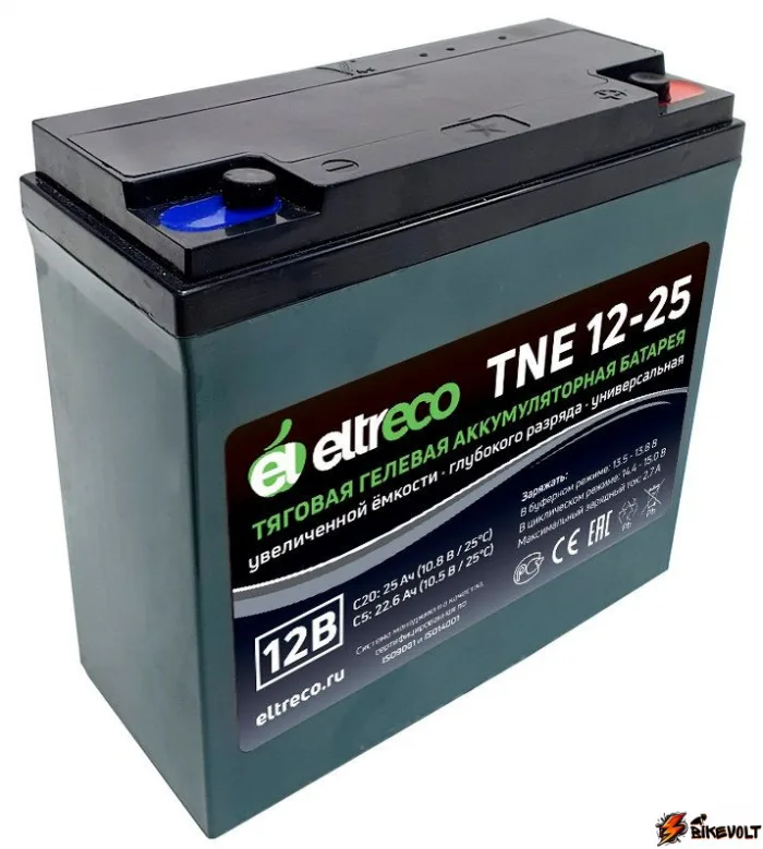 Тяговый аккумулятор Eltreco TNE12-25 (12V21A/H C3) — изображение 1