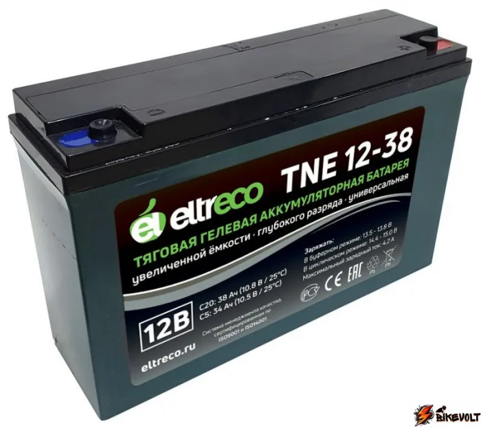 tyagovyj-akkumulyator-eltreco-tne12-38-12v325ah-c3-0 Тяговый аккумулятор Eltreco TNE12-38 (12V32.5A/H C3) — изображение 1