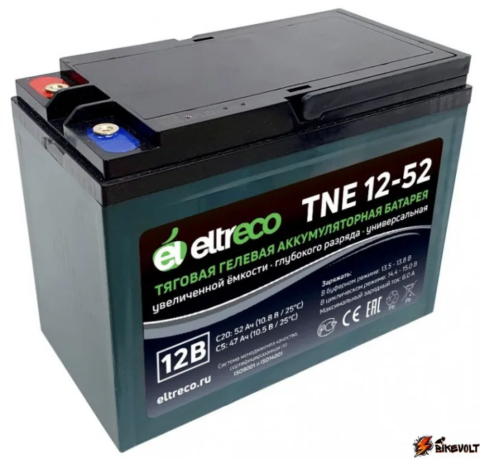 tyagovyj-akkumulyator-eltreco-tne12-52-12v45ah-c3-0 Тяговый аккумулятор Eltreco TNE12-52 (12V45A/H C3) — изображение 1