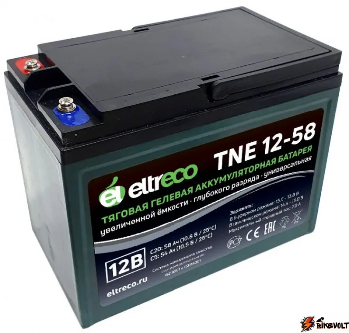 tyagovyj-akkumulyator-eltreco-tne12-58-12v52ah-c3-0 Тяговый аккумулятор Eltreco TNE12-58 (12V52A/H C3) — изображение 1