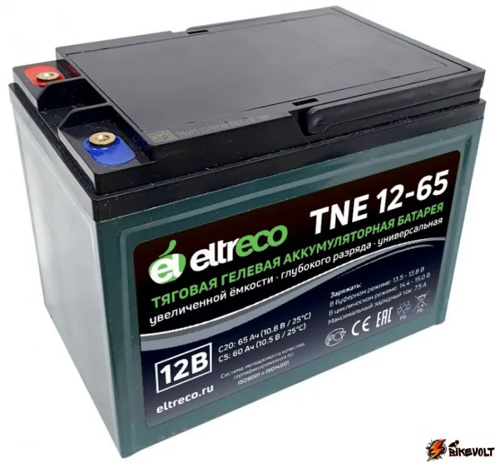 tyagovyj-akkumulyator-eltreco-tne12-65-12v58ah-c3-0 Тяговый аккумулятор Eltreco TNE12-65 (12V58A/H C3) — изображение 1