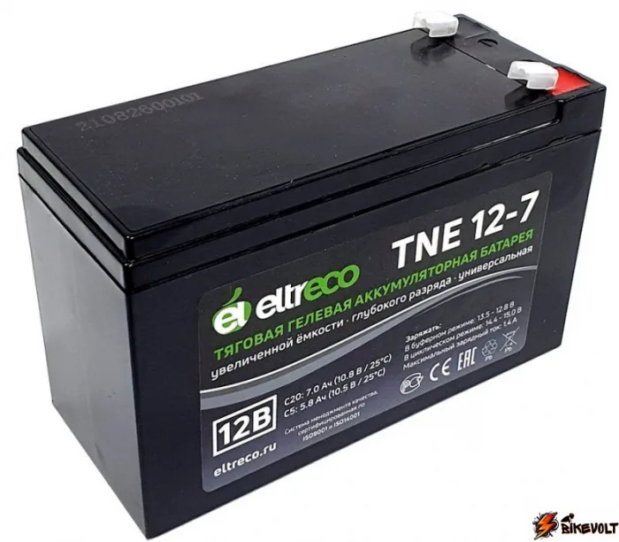Тяговый аккумулятор Eltreco TNE12-7 (12V7A/H C20) — изображение 1