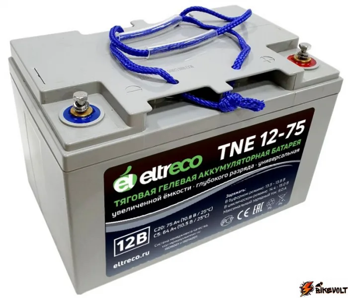 Тяговый аккумулятор Eltreco TNE12-75 (12V60A/H C3) — изображение 1