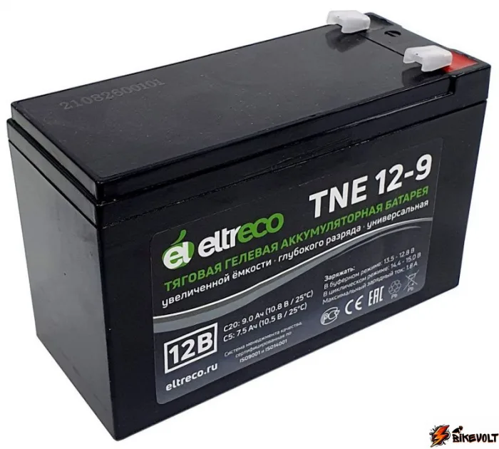 tyagovyj-akkumulyator-eltreco-tne12-9-12v9ah-c20-0 Тяговый аккумулятор Eltreco TNE12-9 (12V9A/H C20) — изображение 1