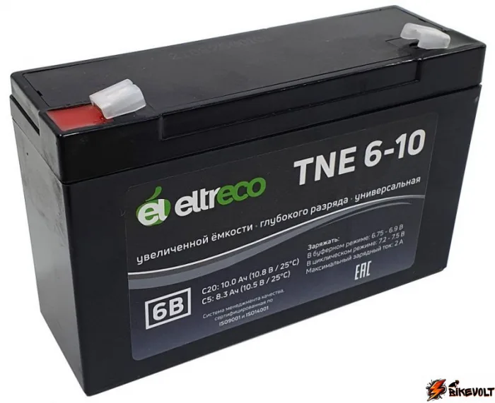 tyagovyj-akkumulyator-eltreco-tne6-10-6v10ah-c20-0 Тяговый аккумулятор Eltreco TNE6-10 (6V10A/H C20) — изображение 1