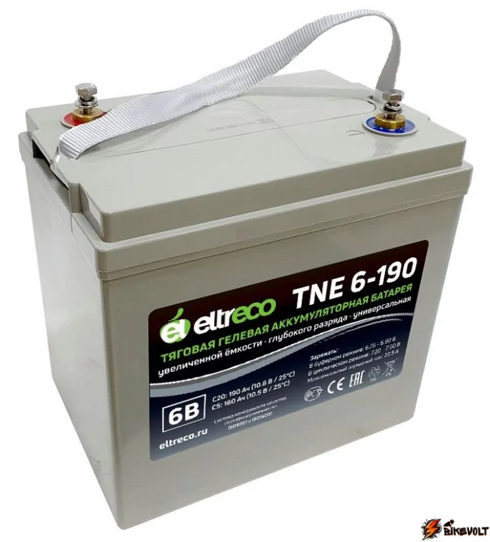 tyagovyj-akkumulyator-eltreco-tne6-190-6v150ah-c3-0 Тяговый аккумулятор Eltreco TNE6-190 (6V150A/H C3) — изображение 1