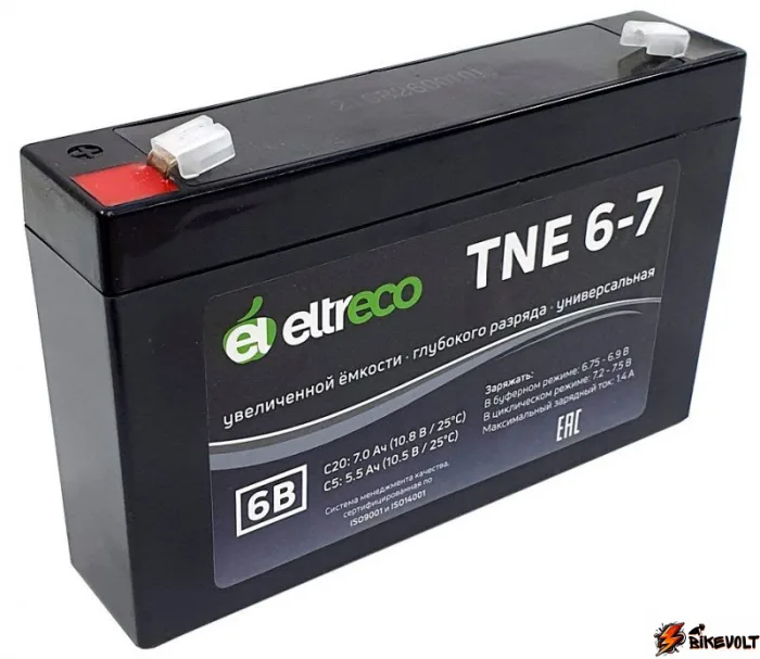 Тяговый аккумулятор Eltreco TNE6-7 (6V7A/H C20) — изображение 1