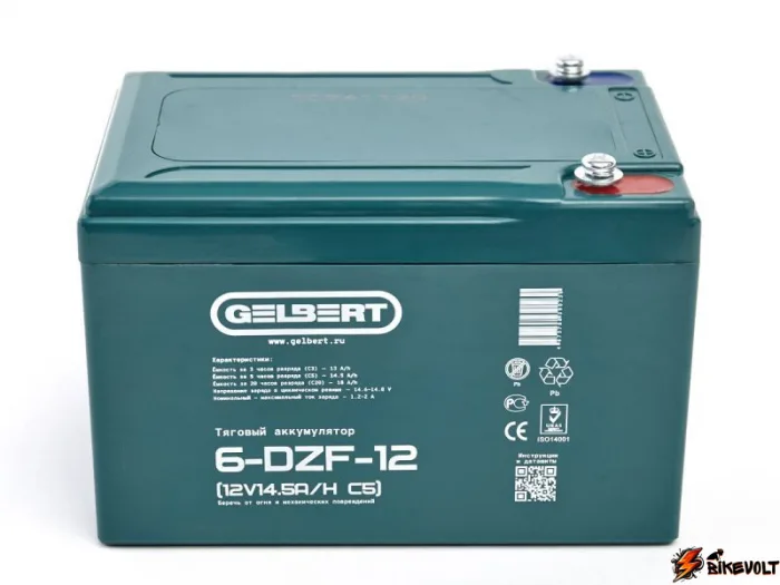 Тяговый аккумулятор Gelbert 6-DZF-12 (12V14.5A/H C5) — изображение 1