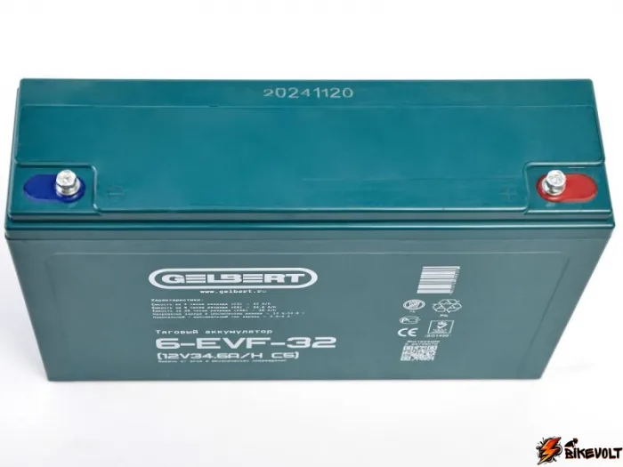 Тяговый аккумулятор Gelbert 6-EVF-32 (12V34.6A/H C5) — изображение 4