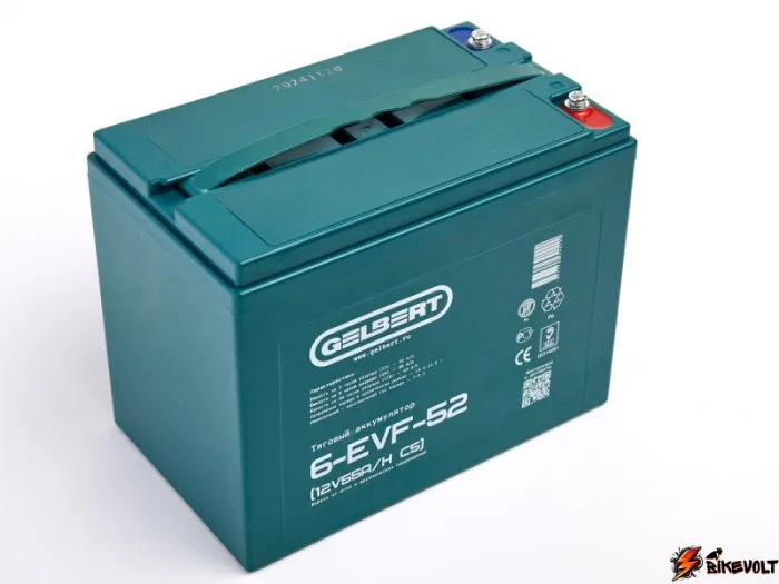 Тяговый аккумулятор Gelbert 6-EVF-52 (12V55A/H C5) — изображение 1