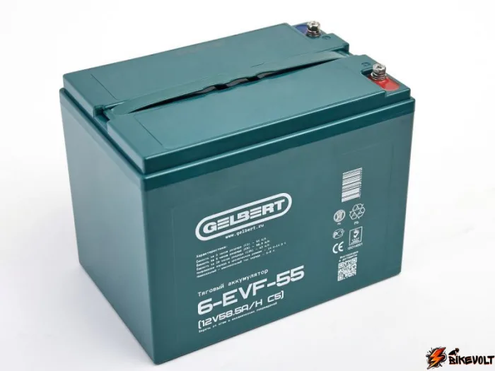 Тяговый аккумулятор Gelbert 6-EVF-55 (12V58.5A/H C5) — изображение 1