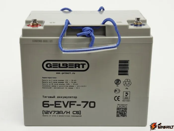 Тяговый аккумулятор Gelbert 6-EVF-70 (12V73A/H C5) — изображение 1