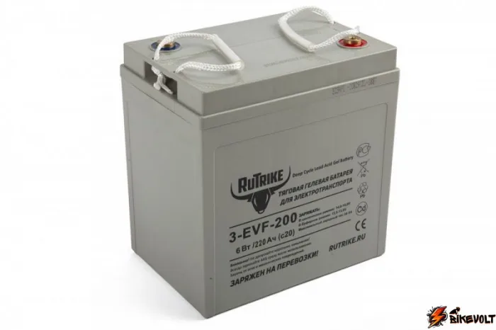 Тяговый гелевый аккумулятор RuTrike 3-EVF-200 (6V220A/H C3) — изображение 1
