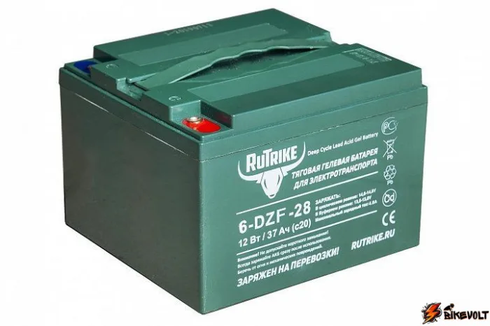 Тяговый гелевый аккумулятор RuTrike 6-DZF-28 (12V28A/H C3) — изображение 1