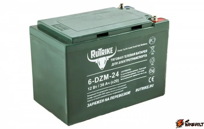 tyagovyj-gelevyj-akkumulyator-rutrike-6-dzm-24-12v24ah-c2-2 Тяговый гелевый аккумулятор RuTrike 6-DZM-24 (12V24A/H C2) — изображение 3