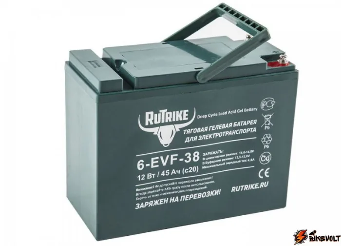 tyagovyj-gelevyj-akkumulyator-rutrike-6-evf-38-12v38ah-c3-2 Тяговый гелевый аккумулятор RuTrike 6-EVF-38 (12V38A/H C3) — изображение 3