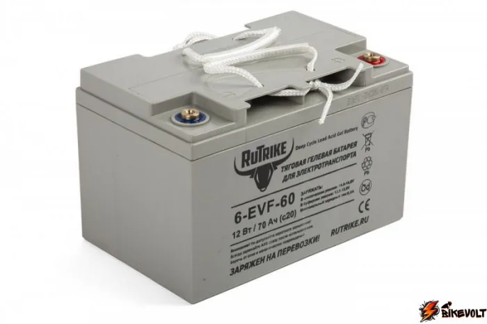 tyagovyj-gelevyj-akkumulyator-rutrike-6-evf-60-12v60ah-c3-0 Тяговый гелевый аккумулятор RuTrike 6-EVF-60 (12V60A/H C3) — изображение 1