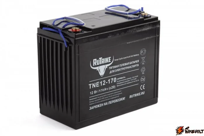 Тяговый гелевый аккумулятор RuTrike TNE 12-170 (12V135A/H C3) — изображение 1